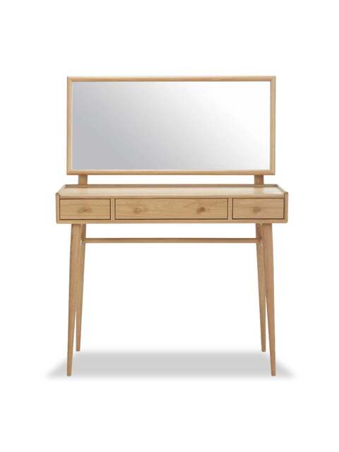 Barker and Stonehouse Winslow Oak Dressing Table With Mirror in Neutral - image 1