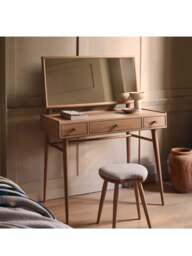 Barker and Stonehouse Winslow Oak Dressing Table With Mirror in Neutral - thumbnail 2