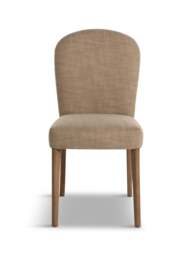 Barker and Stonehouse Maurice Herringbone Fabric Dining Chair With Handle in Neutral, Leather - thumbnail 1