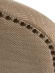 Barker and Stonehouse Maurice Herringbone Fabric Dining Chair With Handle in Neutral, Leather - thumbnail 3