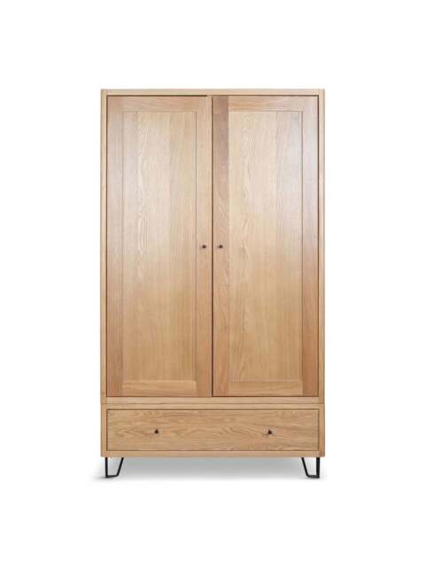 Heal's Brunel Double Wardrobe Oak in Brown, Size 100x55x176 - image 1