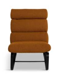 Barker and Stonehouse Lucien Mustard Boucle Fabric Accent Chair With Footstool in Yellow, Wood/Metal - thumbnail 3