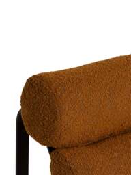 Barker and Stonehouse Lucien Mustard Boucle Fabric Accent Chair With Footstool in Yellow, Wood/Metal - thumbnail 4