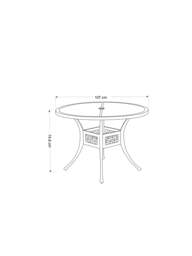 Hartman Avenbury 4 Seat Round Dining Set With Parasol & Base - thumbnail 5