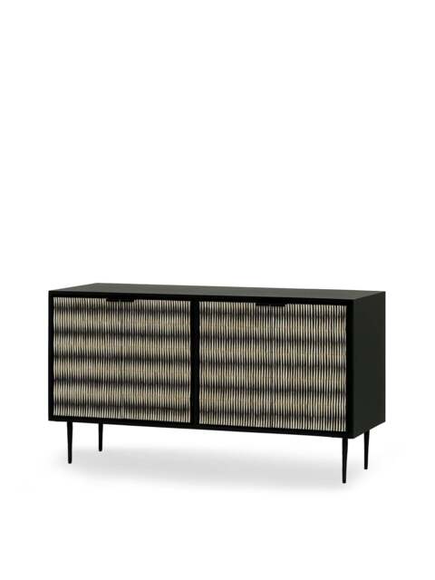 Libra Interiors Imperia Bone Inlay Sideboard Black in Black/Ivory, Size H80xW150xD - image 1