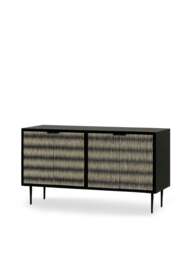 Libra Interiors Imperia Bone Inlay Sideboard Black in Black/Ivory, Size H80xW150xD