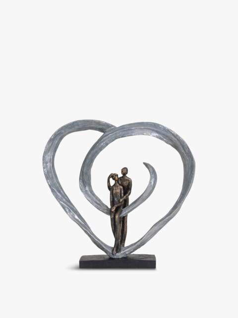 Libra Interiors Love Sculpture In Circular Heart in Bronze, Size One - image 1