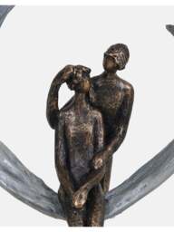 Libra Interiors Love Sculpture In Circular Heart in Bronze, Size One - thumbnail 2