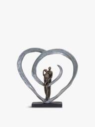 Libra Interiors Love Sculpture In Circular Heart in Bronze, Size One - thumbnail 1