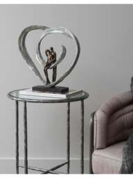 Libra Interiors Love Sculpture In Circular Heart in Bronze, Size One - thumbnail 3