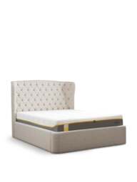 Barker and Stonehouse Holcot Fabric King Ottoman Bed Frame Beige in Neutral - thumbnail 1