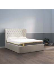 Barker and Stonehouse Holcot Fabric King Ottoman Bed Frame Beige in Neutral - thumbnail 2