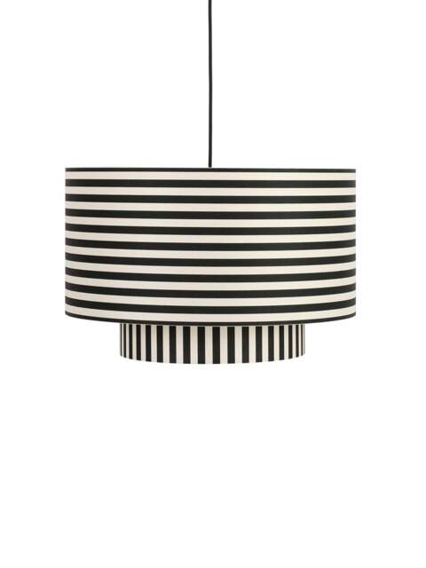 Heal's Raie Fabric Pendant Black White in Black/White, Linen