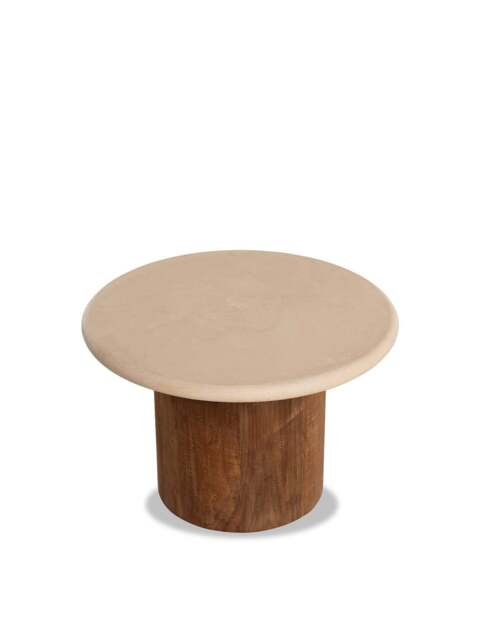 Barker and Stonehouse Panama Faux Stone Top Round Coffee Table in Brown - image 1
