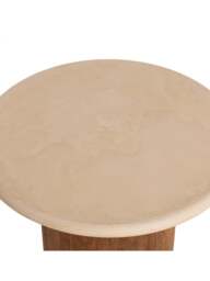 Barker and Stonehouse Panama Faux Stone Top Round Coffee Table in Brown - thumbnail 4