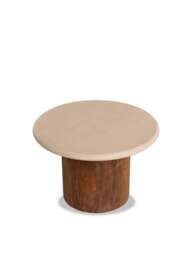 Barker and Stonehouse Panama Faux Stone Top Round Coffee Table in Brown