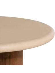 Barker and Stonehouse Panama Faux Stone Top Round Coffee Table in Brown - thumbnail 2