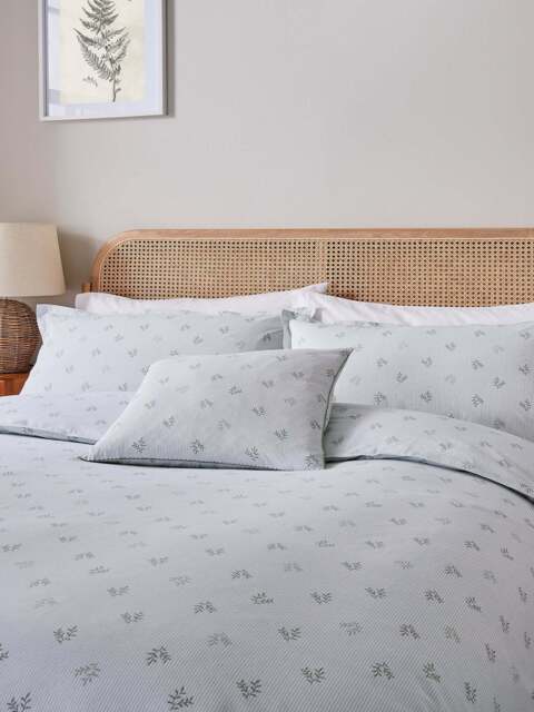 Thalia Cover Set By Murmur in Mourne Green, Linen, Size Superking