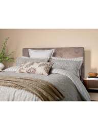 Bedeck of Belfast Avita Duvet Cover Set Charcoal, Chalk & Tan in Charcoal/Chalk/Tan, Cotton, Size Double