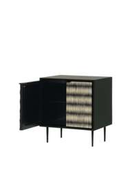 Libra Interiors Imperia Bone Inlay Display Cabinet Black in Black/Ivory, Size H80xW80xD4 - thumbnail 2