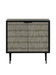 Libra Interiors Imperia Bone Inlay Display Cabinet Black in Black/Ivory, Size H80xW80xD4 - thumbnail 3