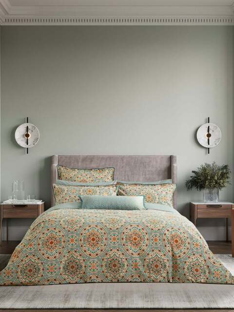 Bedeck of Belfast Addison Cover Set Gold & Teal in Gold/Teal, Cotton, Size Double - image 1