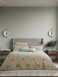 Bedeck of Belfast Addison Cover Set Gold & Teal in Gold/Teal, Cotton, Size Double - thumbnail 1