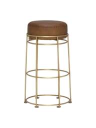 Barker and Stonehouse Nola Counter Stool, Light Olive And Br in Light Olive And Brass - thumbnail 2