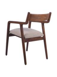 Libra Interiors Monterey Wooden Upholstered Dining Chair In Beige in Brown, Size 84x54x58 - thumbnail 5