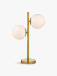 Dar Lighting Bombazine 2 Light Table Lamp in Natural Solid Brass - thumbnail 1