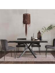 Barker and Stonehouse Galini Extending Dining Table, Seats 4-6 in Grey, Size 140-200cm - thumbnail 2