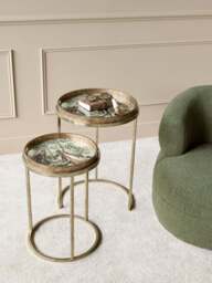 Libra Interiors Monkey Jungle (Set Of 2) Side Tray Tables in gold - thumbnail 3