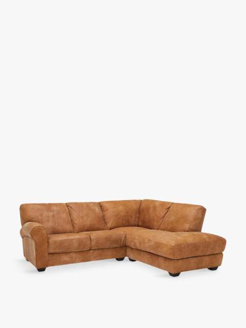 Barker and Stonehouse New Houston Right Hand Facing Chaise Sofa in Hewlett Ranch, Leather - image 1