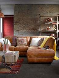 Barker and Stonehouse New Houston Right Hand Facing Chaise Sofa in Hewlett Ranch, Leather - thumbnail 2