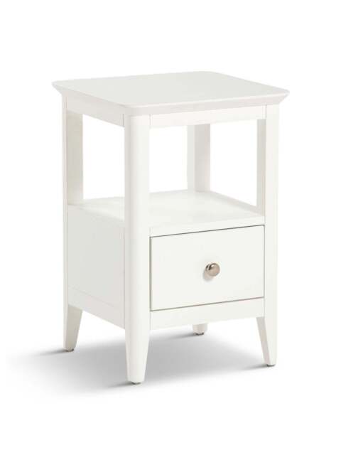 Barker and Stonehouse Springwell Wooden 1 Drawer Bedside Table in White - image 1