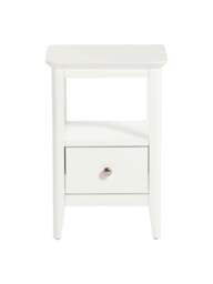 Barker and Stonehouse Springwell Wooden 1 Drawer Bedside Table in White - thumbnail 2