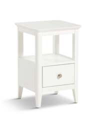 Barker and Stonehouse Springwell Wooden 1 Drawer Bedside Table in White - thumbnail 1