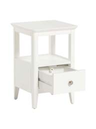 Barker and Stonehouse Springwell Wooden 1 Drawer Bedside Table in White - thumbnail 3