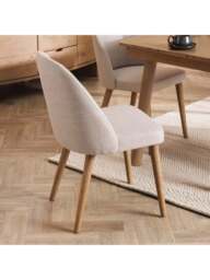 Barker and Stonehouse Rogan Fabric Dining Chair in Neutral - thumbnail 2