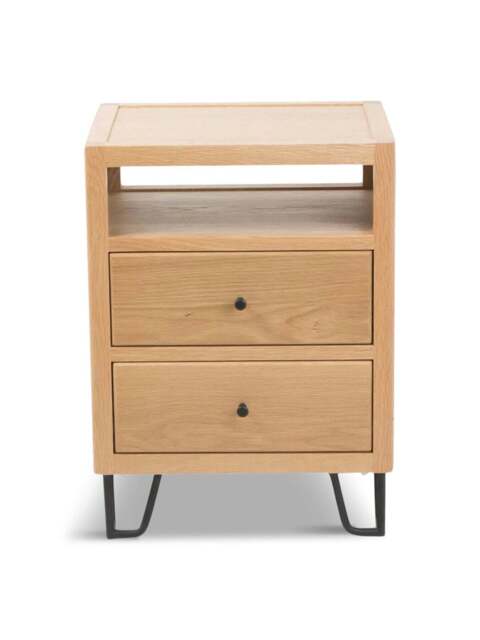 Heal's Brunel Bedside Table Oak in Brown, Size 42x34x59 - image 1