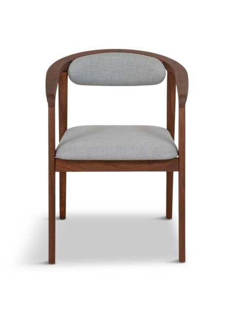 Heal's Anais Dining Chair Walnut Charcoal Fabric in Grey, Cotton, Size 56x54x73