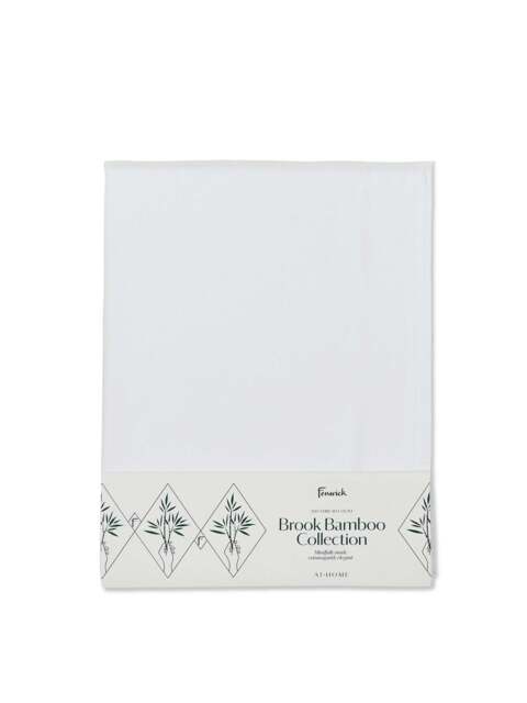 Fenwick at Home Brook Fitted Sheet in White, Linen, Size Double