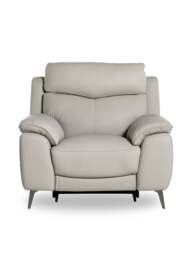 Barker and Stonehouse Fiore Recliner Armchair in Grey, Leather - thumbnail 2