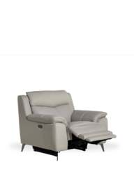 Barker and Stonehouse Fiore Recliner Armchair in Grey, Leather - thumbnail 4