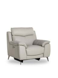Barker and Stonehouse Fiore Recliner Armchair in Grey, Leather