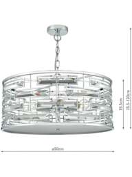 Dar Lighting Seville 6 Light Pendant in Polished Chrome - thumbnail 3