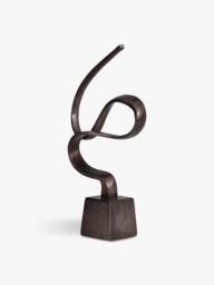 Libra Interiors Metallic Aluminium Wellness Sculpture On Base in Bronze, Size 51x25x10