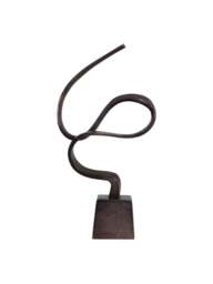 Libra Interiors Metallic Aluminium Wellness Sculpture On Base in Bronze, Size 51x25x10 - thumbnail 2