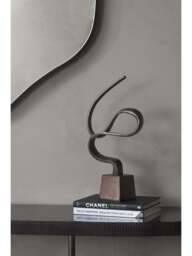 Libra Interiors Metallic Aluminium Wellness Sculpture On Base in Bronze, Size 51x25x10 - thumbnail 4
