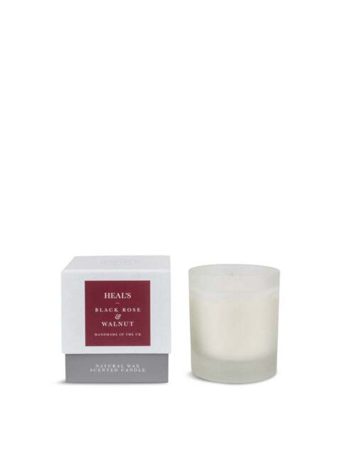 Heal's Black Rose And Walnut Scented Candle in White